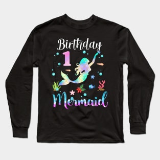 1 Year Old Birthday Mermaid Happy 1st Birthday Long Sleeve T-Shirt